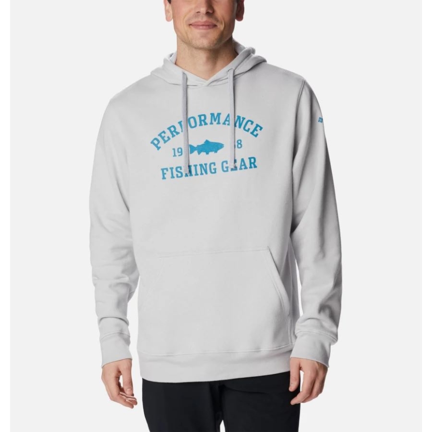 コロンビア メンズ Pfg ユニバーシティ パーカー クール グレー/ディープ マリン トラウト