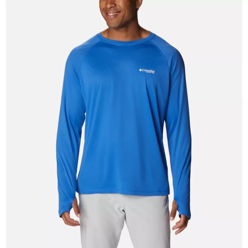コロンビア メンズ PFG ゼロ ルールズ アイス ロングスリーブ シャツ ビビッドブルー