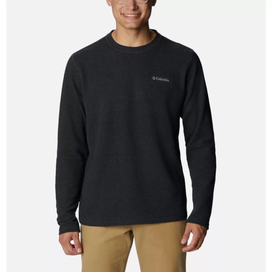 コロンビア メンズ パイン ピーク II ワッフル ロング スリーブ クルー ブラック ヘザー