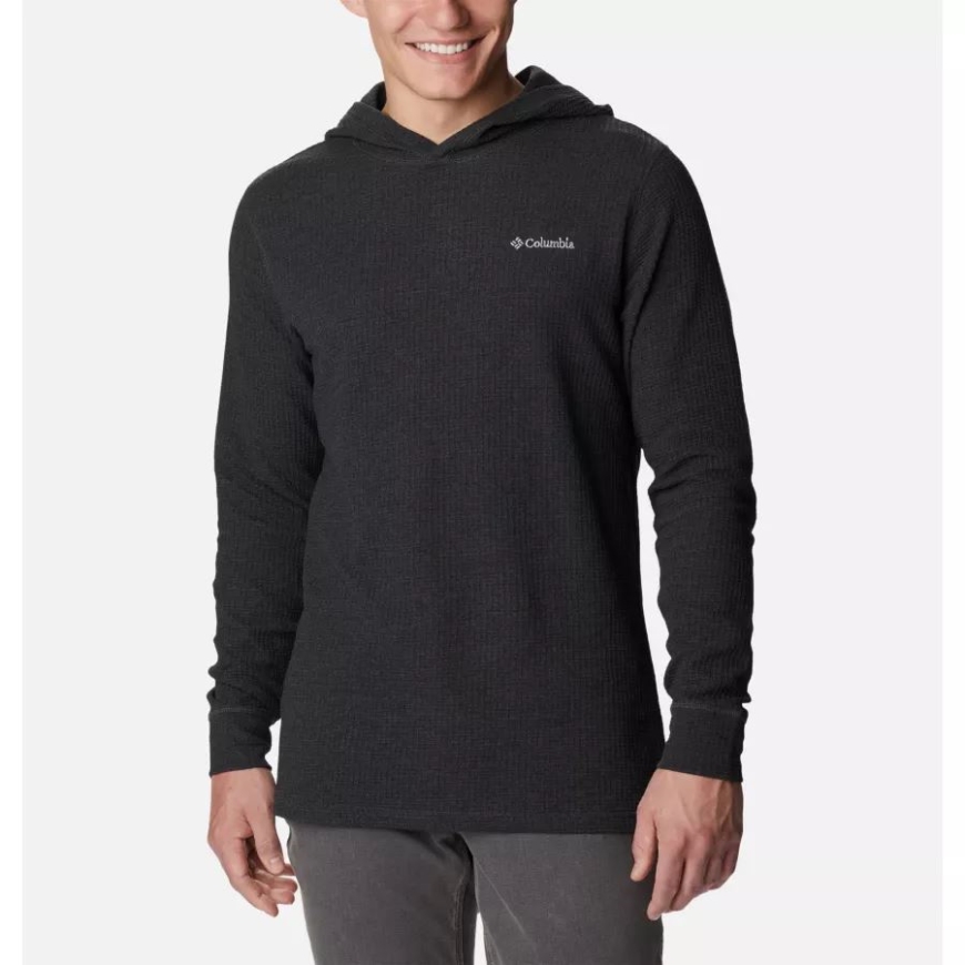 コロンビア メンズ パイン ピーク ワッフル パーカー ブラック ヘザー