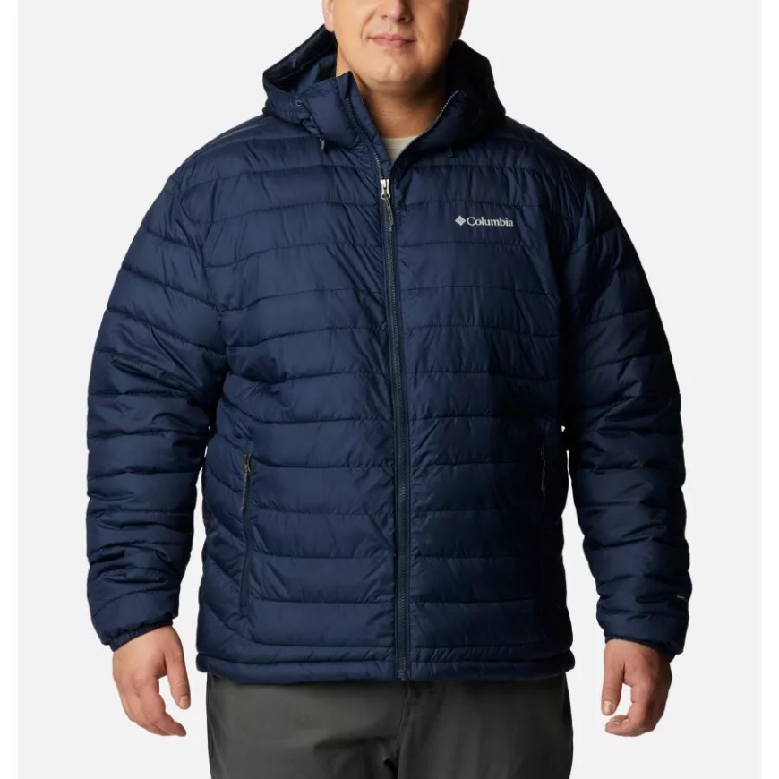 コロンビア メンズ パウダー ライト フード付き インサレーテッド ジャケット エクステンデッド サイズ カレッジ ネイビー