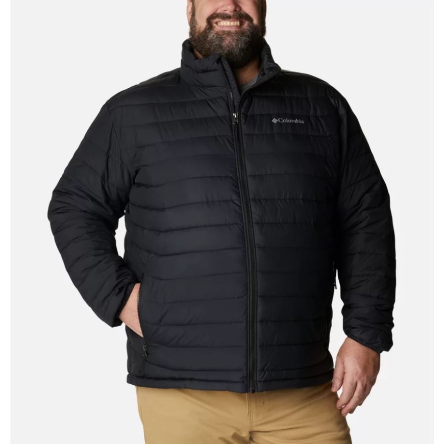 コロンビア メンズ パウダー ライト インサレーテッド ジャケット エクステンデッド サイズ ブラック
