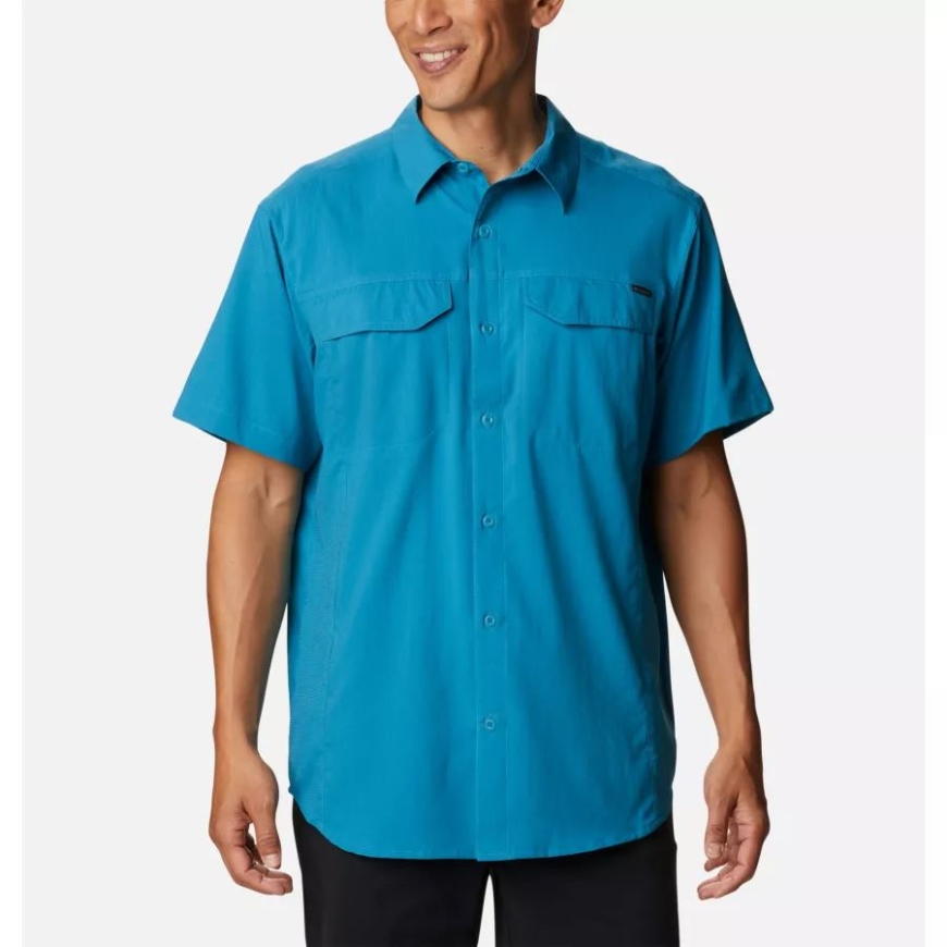 コロンビアメンズシルバーリッジライトショートスリーブシャツディープマリン