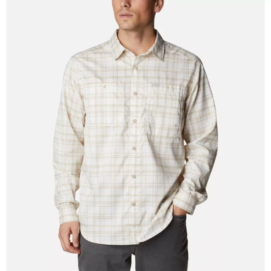 コロンビア メンズ シルバーリッジ ユーティリティ ライト プレイド ロング スリーブ シャツ チョーク マルチ プレイド