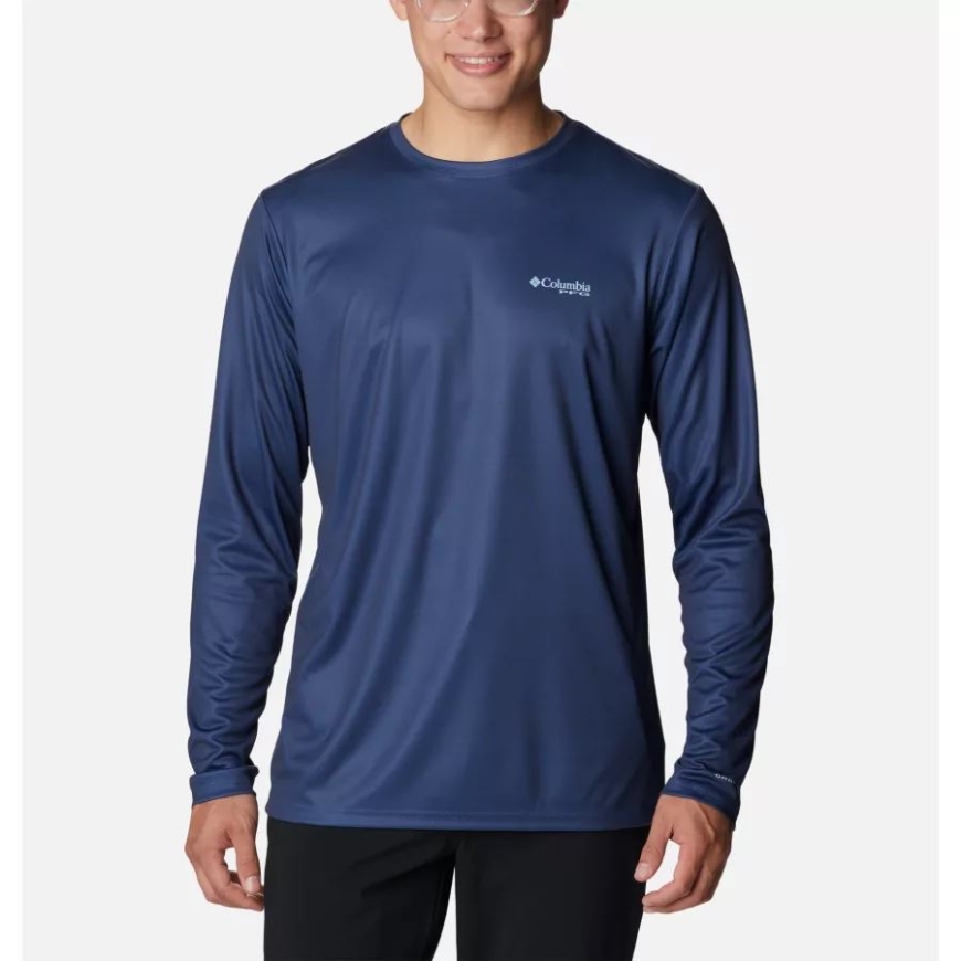 コロンビア メンズ ターミナル タックル Pfg フィッシュ フラッグ ロング スリーブ シャツ カーボン/スプリング ブルー トラウト フライ