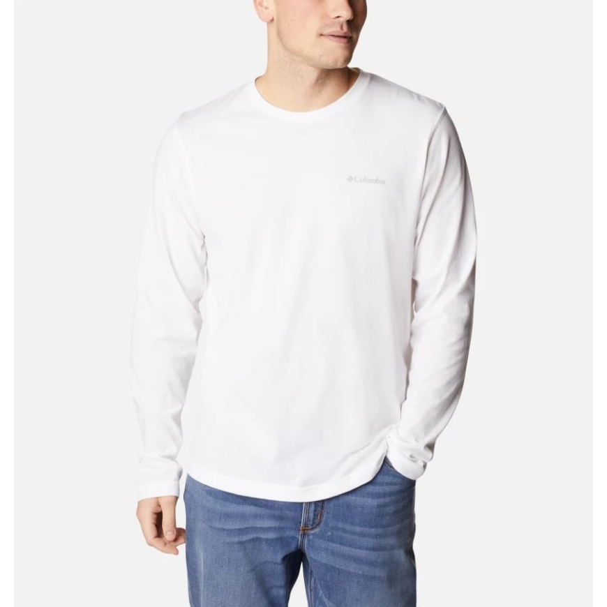 コロンビア メンズ シスルタウン ヒルズ ロング スリーブ クルー シャツ ホワイト