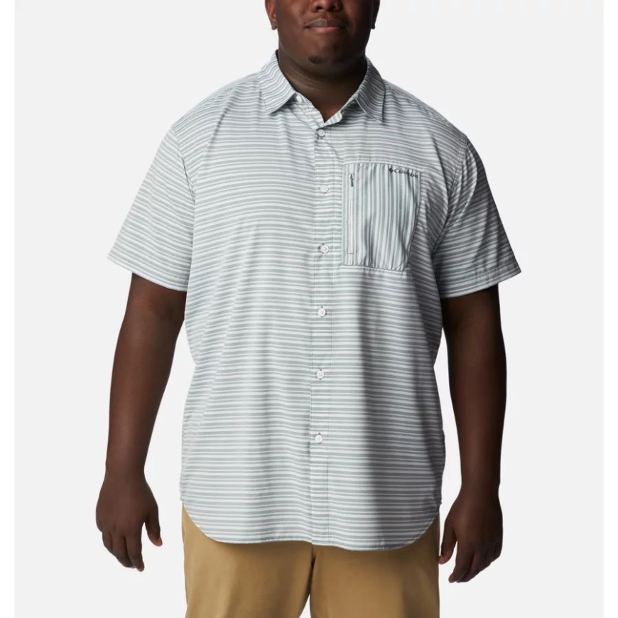 コロンビア メンズ ツイスト クリーク III ショート スリーブ シャツ ビッグ メタル ベーシック ストライプ