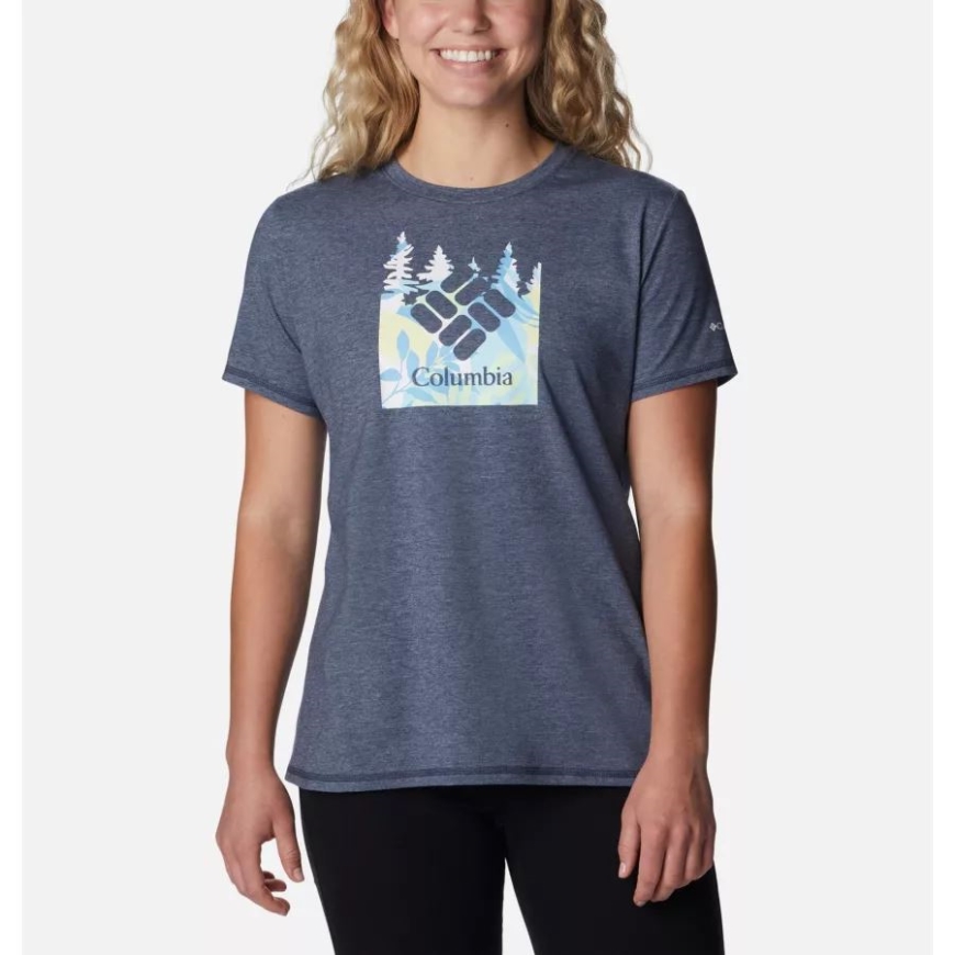 コロンビア夜行性/樹上性渦巻きグラフィック レディース サン トレック グラフィック Tシャツ