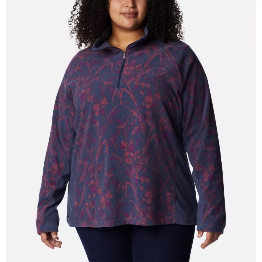 コロンビア ノクターナル ヘリントーン プリント レディース グレイシャル Iv プリント ハーフジップ プルオーバー プラスサイズ