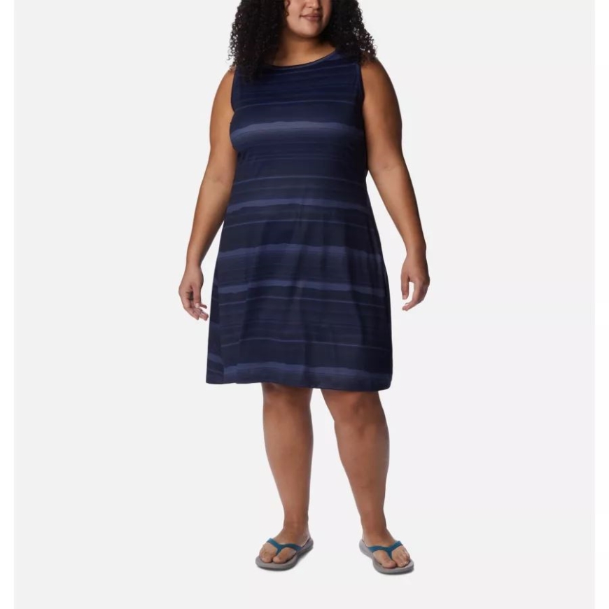 コロンビア ノクターナル/ホライゾン ストライプ レディース チルリバー プリントドレス プラスサイズ