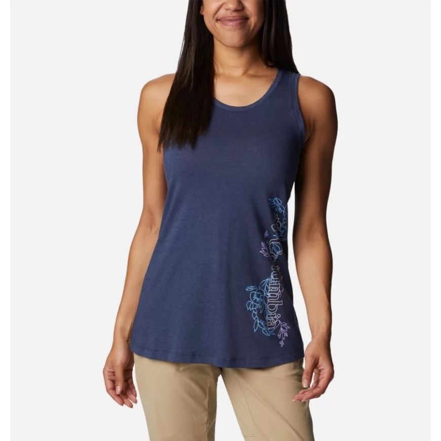 コロンビア ノクターナル Hthr/ブルーミング ライン グラフィック レディース ブラフ メサ タンク