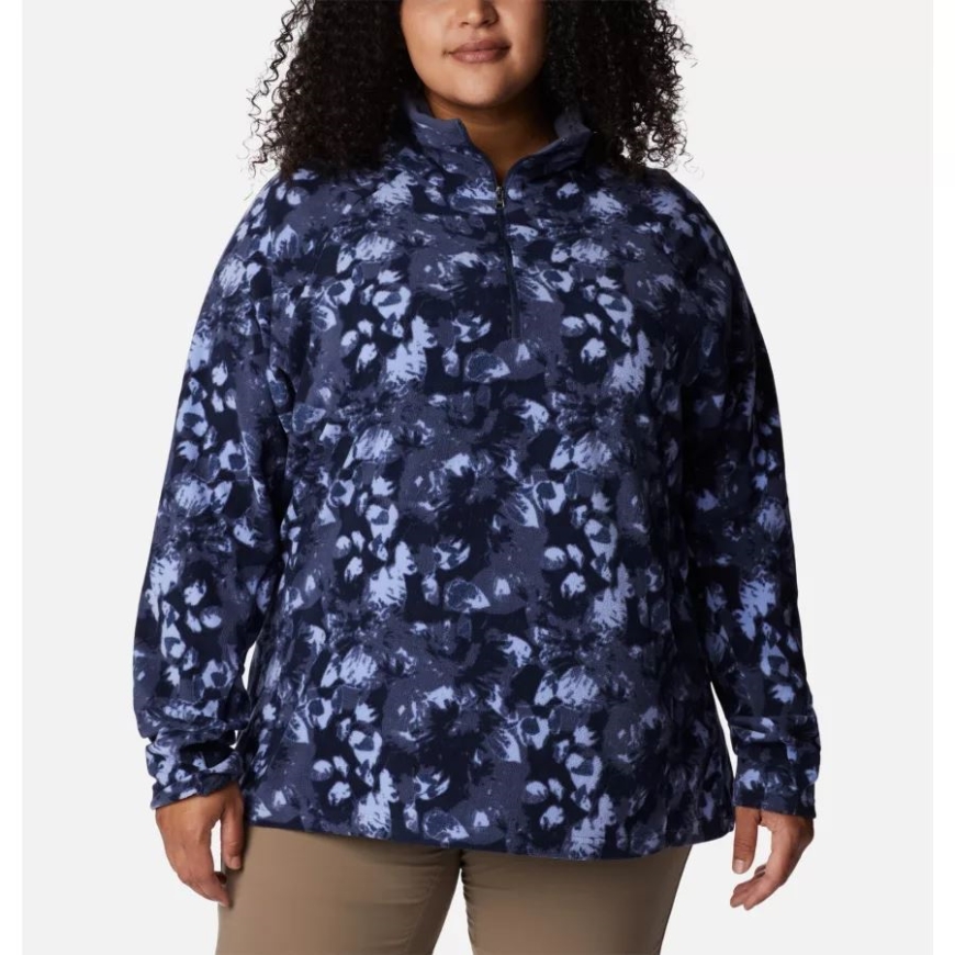 コロンビア ノクターナル ソラリゼーション プリント レディース グレイシャル Iv プリント ハーフジップ プルオーバー プラスサイズ