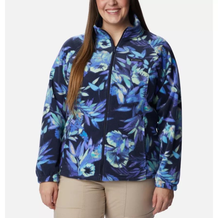 コロンビア ノクターナル/ウィスタリアン レディース ベントン スプリングス プリント フルジップ フリース ジャケット プラスサイズ