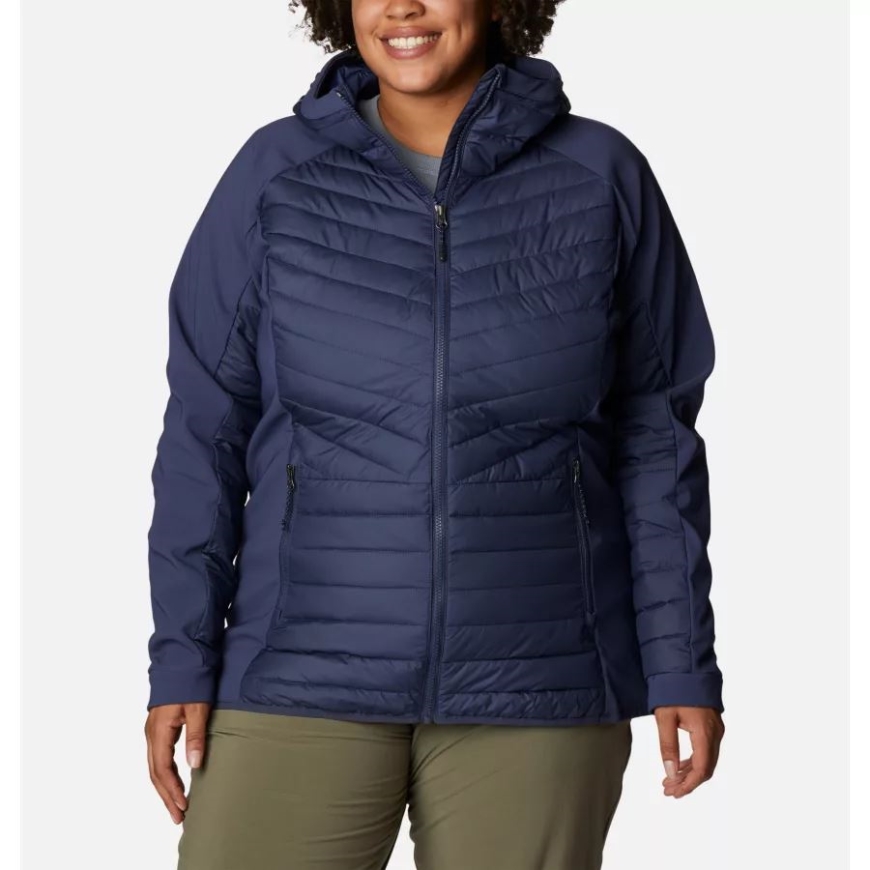 コロンビア ノクターナル レディース パウダー ライト ハイブリッド フード付きジャケット プラスサイズ