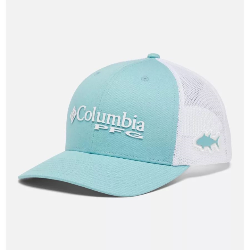 コロンビア Pfg ロゴ メッシュ スナップバック ハイクラウン シーウェーブ/ホワイト
