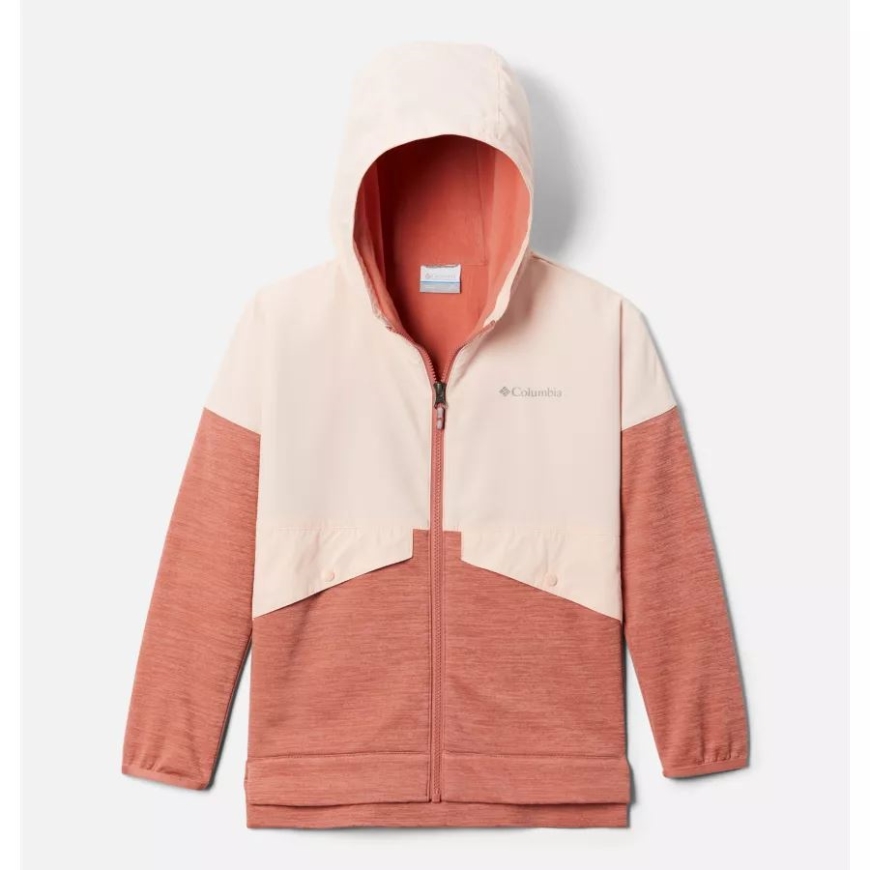 コロンビア ピーチ ブロッサム/ダーク コーラル ヘザー ガールズ アウトシールド ドライ フリース