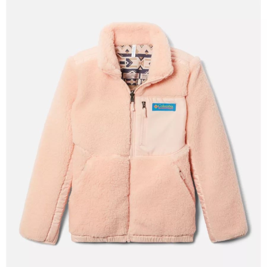コロンビアピーチブロッサムキッズアーチャーリッジリバーシブルフルジップジャケット
