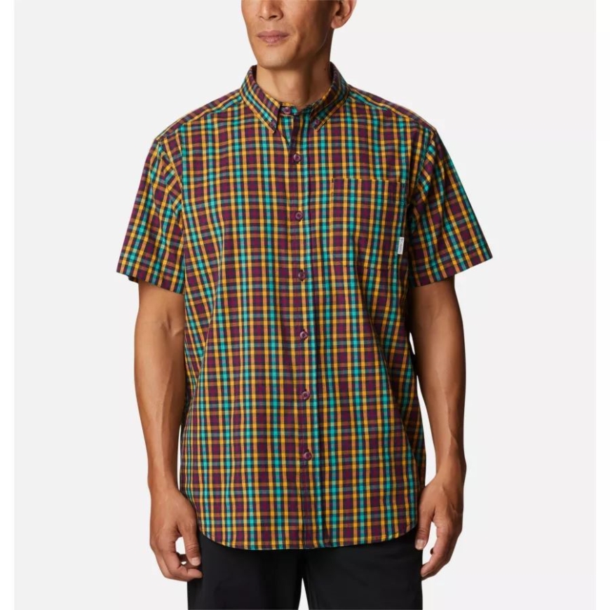 コロンビア レッド オニオン デイリー ギンガム メンズ ラピッド リバーズ II 半袖シャツ