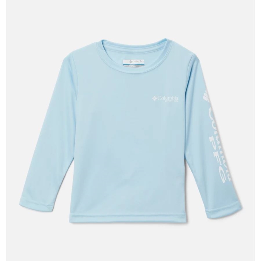 コロンビア スプリング ブルー/ホワイト ロゴ ボーイズ 幼児 Pfg ターミナル タックル 長袖シャツ