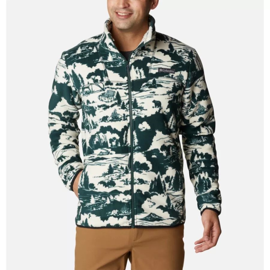コロンビア スプルース ロースト プリント メンズ ウィンター パス シェルパ フリース ジャケット