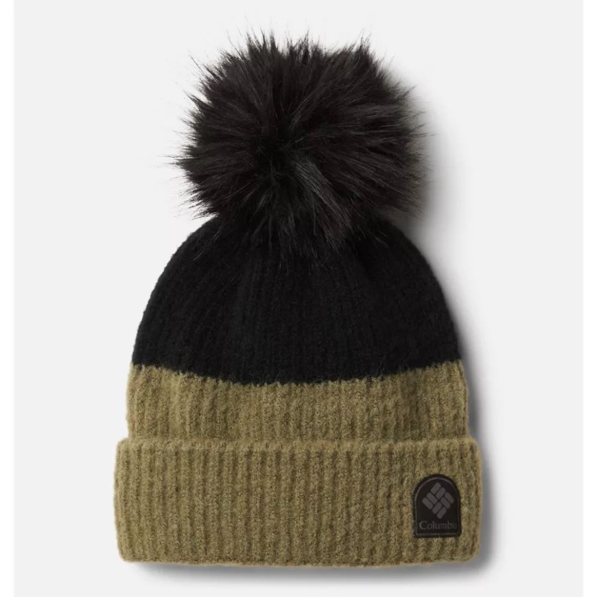 コロンビア ストーン グリーン/ブラック ウィンター ブラー ポンポン ビーニー