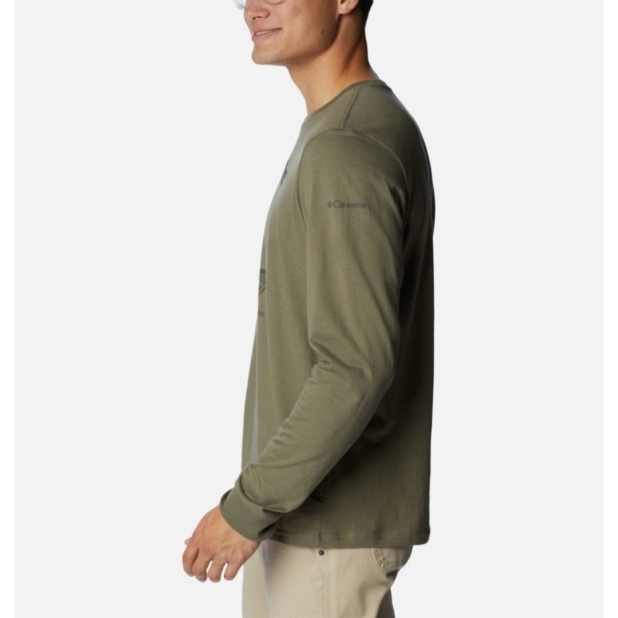 コロンビア ストーン グリーン/ハイキング グリズリー メンズ アプレ ライフスタイル 長袖 グラフィック Tシャツ