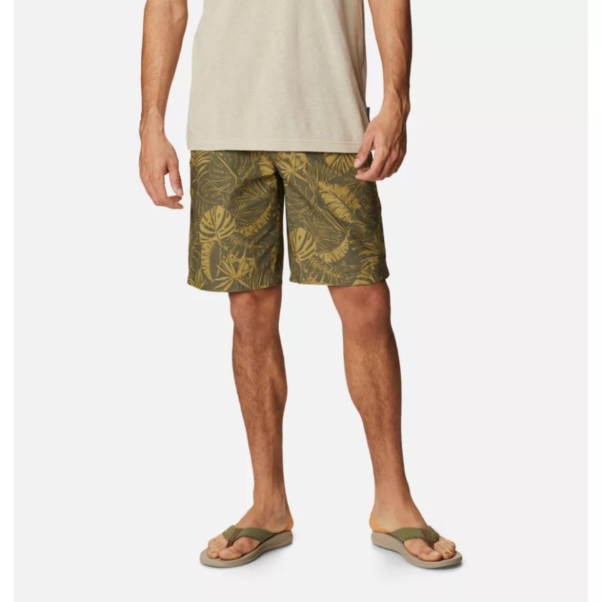 コロンビア ストーン グリーン キング パームス プリント メンズ ウォッシュ アウト プリント ショーツ
