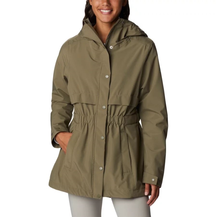 コロンビア ストーン グリーン レディース ロング バレー トレンチ ジャケット