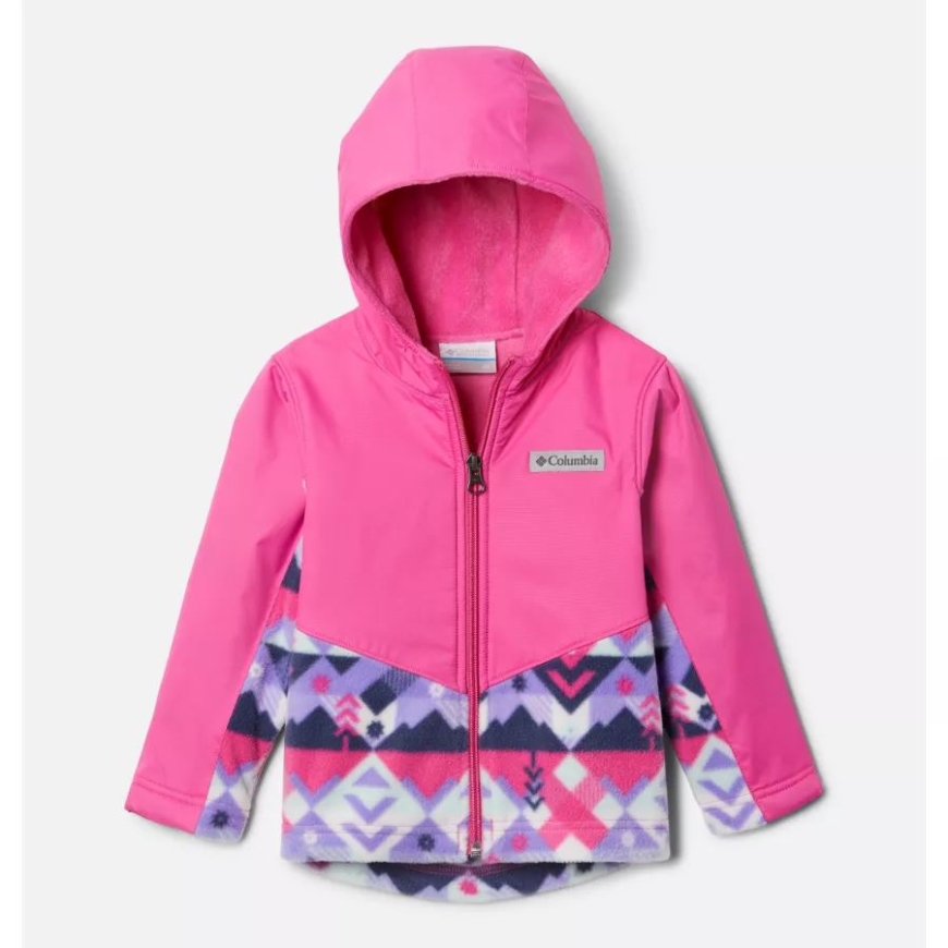コロンビア トドラー スティーンズ Mt オーバーレイ パーカー ホワイト チェックポイント/ピンク アイス