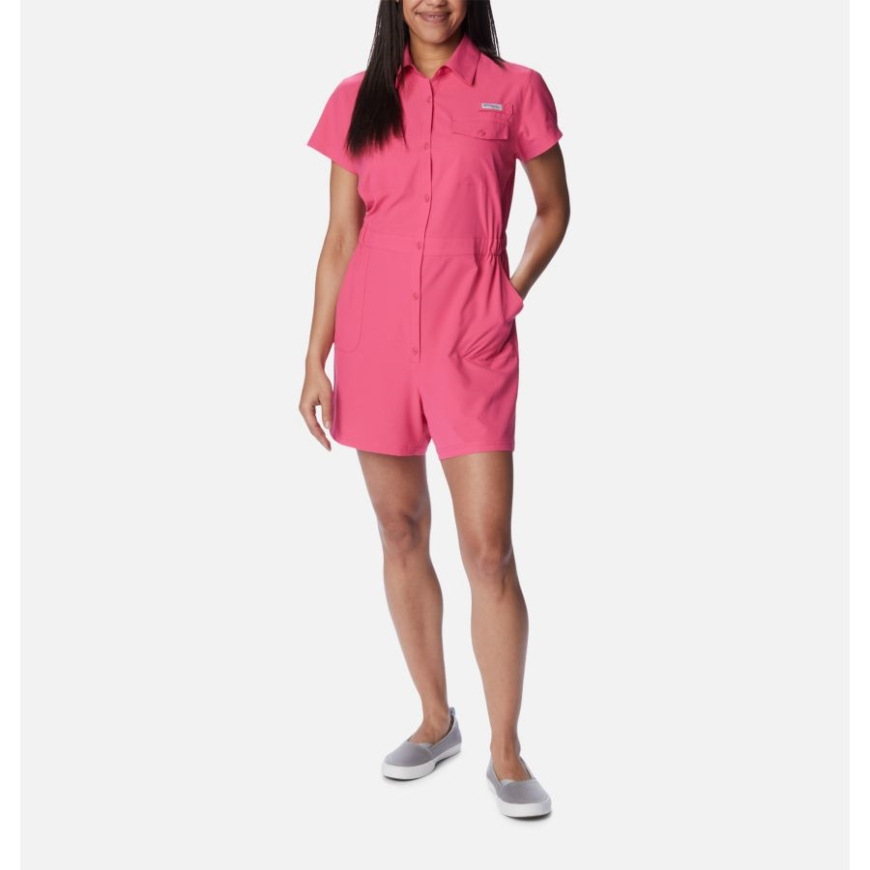 コロンビア ウルトラ ピンク レディース Pfg サン ドリフター ウーブン ロンパース