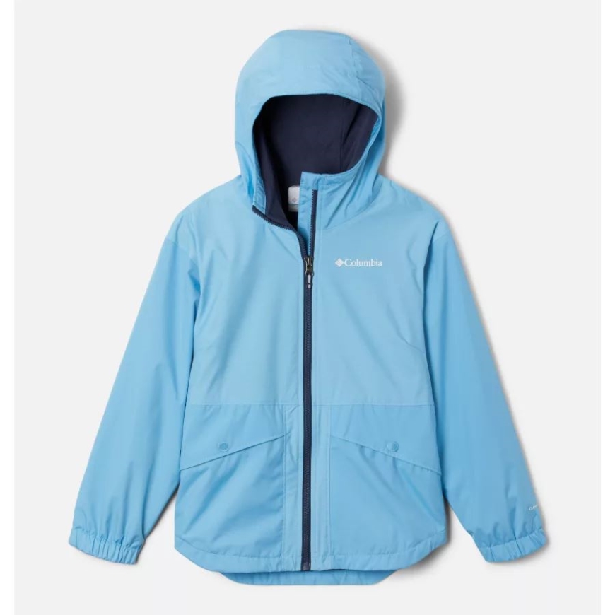 コロンビア ビスタ ブルー/ビスタ ブルー スラブ ガールズ レイン トレイル フリース ライニング ジャケット