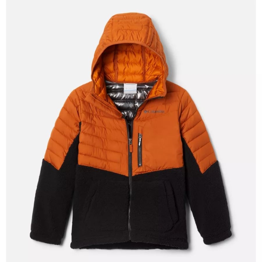 コロンビア ウォーム コッパー/ブラック ボーイズ パウダー ライト ノベルティ フード付き インサレーション ジャケット