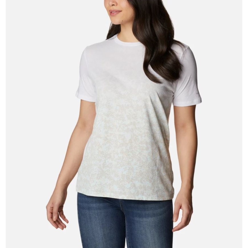 コロンビアホワイト/ドッティ変装レディースデイジーデイズグラデーション半袖Tシャツ