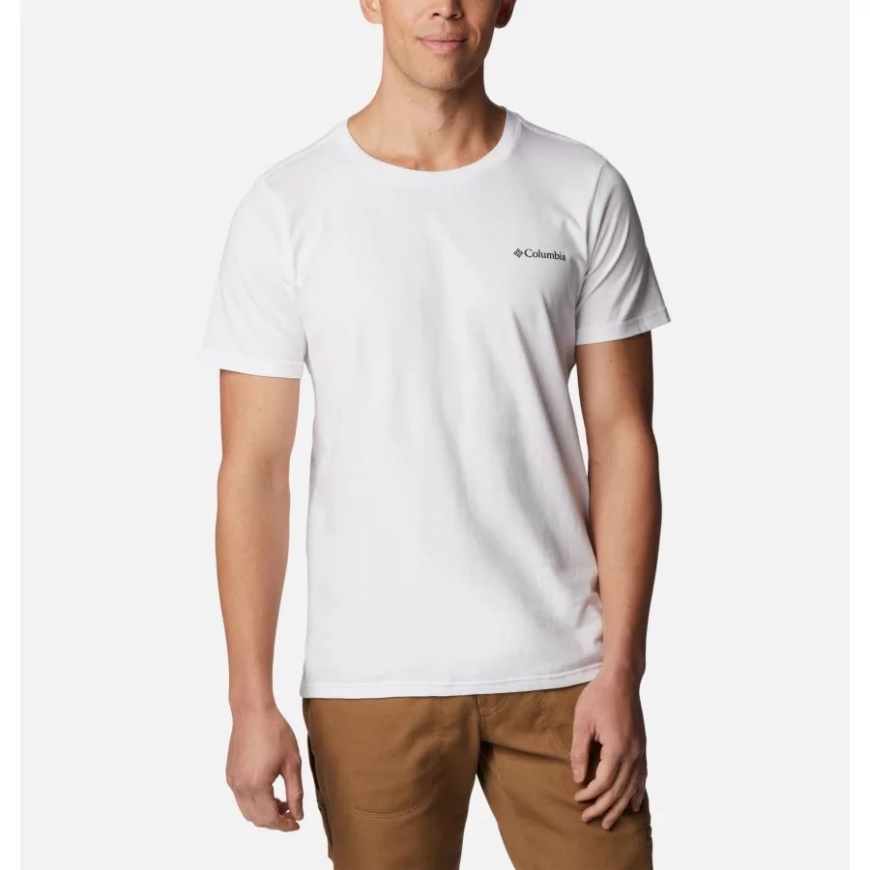 コロンビア ホワイト/フォギー ヘブン メンズ ラピッド リッジ Ii オーガニック コットン T シャツ