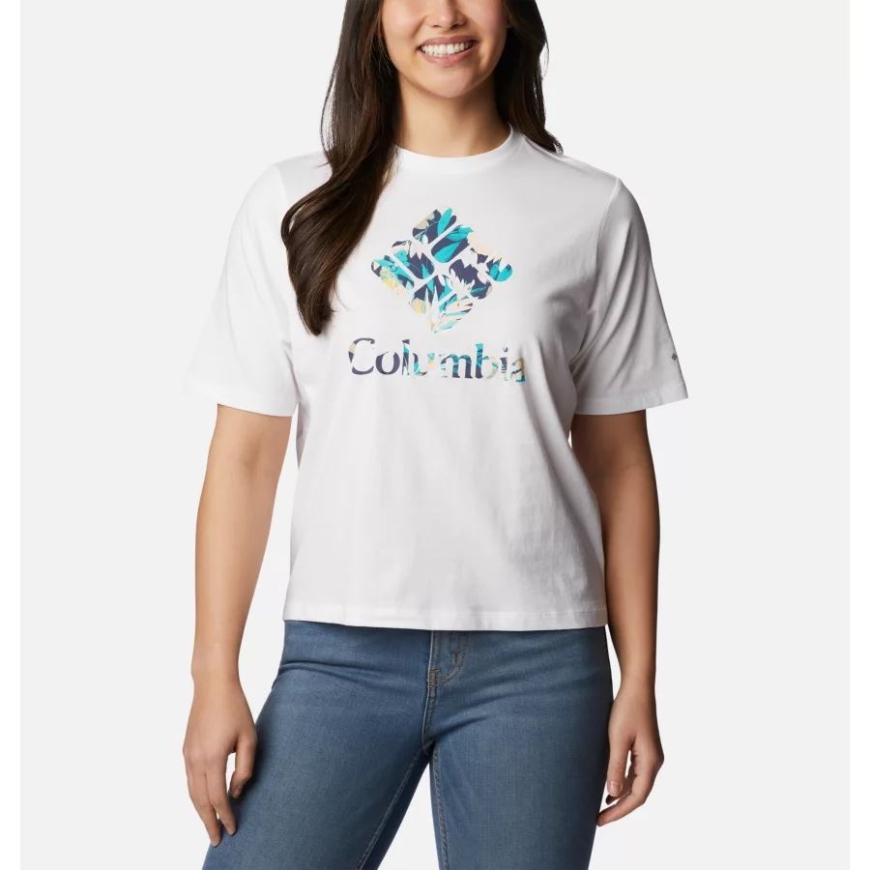 コロンビア ホワイト/ジェム ウィスタリアン レディース ノース カスケード リラックス Tシャツ