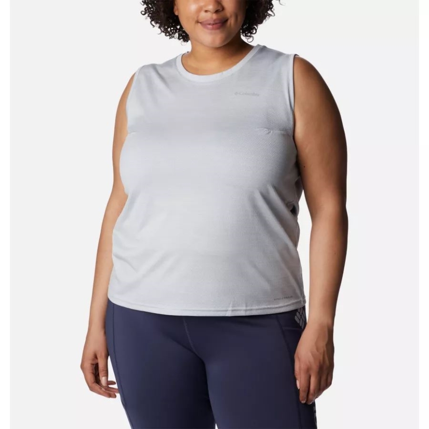 コロンビア ホワイト ヘザー レディース アルパイン チル ゼロ タンク プラスサイズ