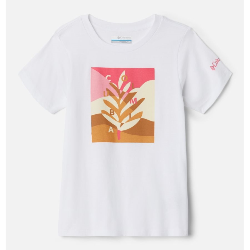 Columbia White Planted Hills Girl's Bessie Butte オーガニックコットン グラフィック Tシャツ