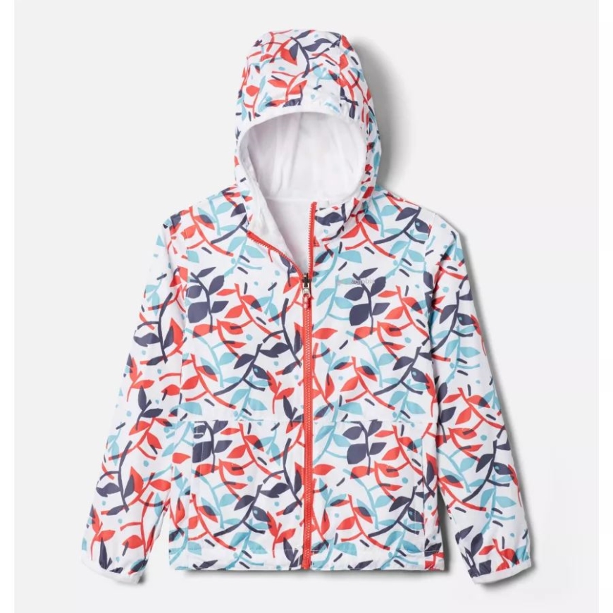 コロンビア ホワイト スクラップ フローラル キッズ ピクセル グラバー リバーシブル ジャケット
