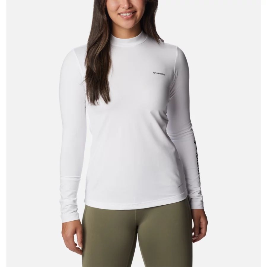 コロンビアホワイトウィメンズハイクパフォーマンスロングスリーブTシャツ