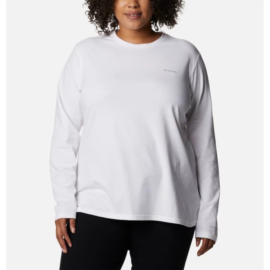 コロンビア ホワイト レディース サン トレック ロングスリーブ Tシャツ プラスサイズ