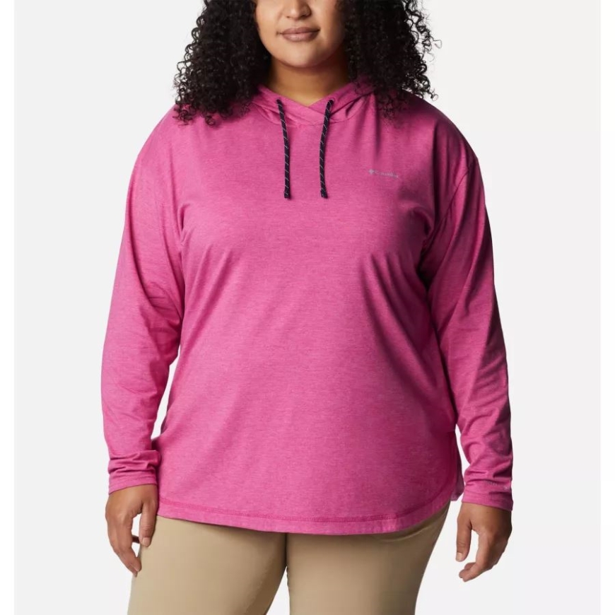 コロンビア ワイルド フクシア ヘザー レディース サン トレック フード付きプルオーバー プラスサイズ