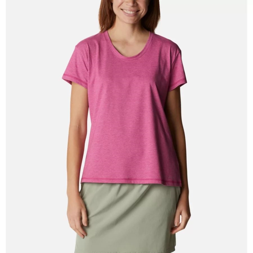 コロンビア ワイルド フクシア ヘザー レディース サン トレック テクニカル Tシャツ