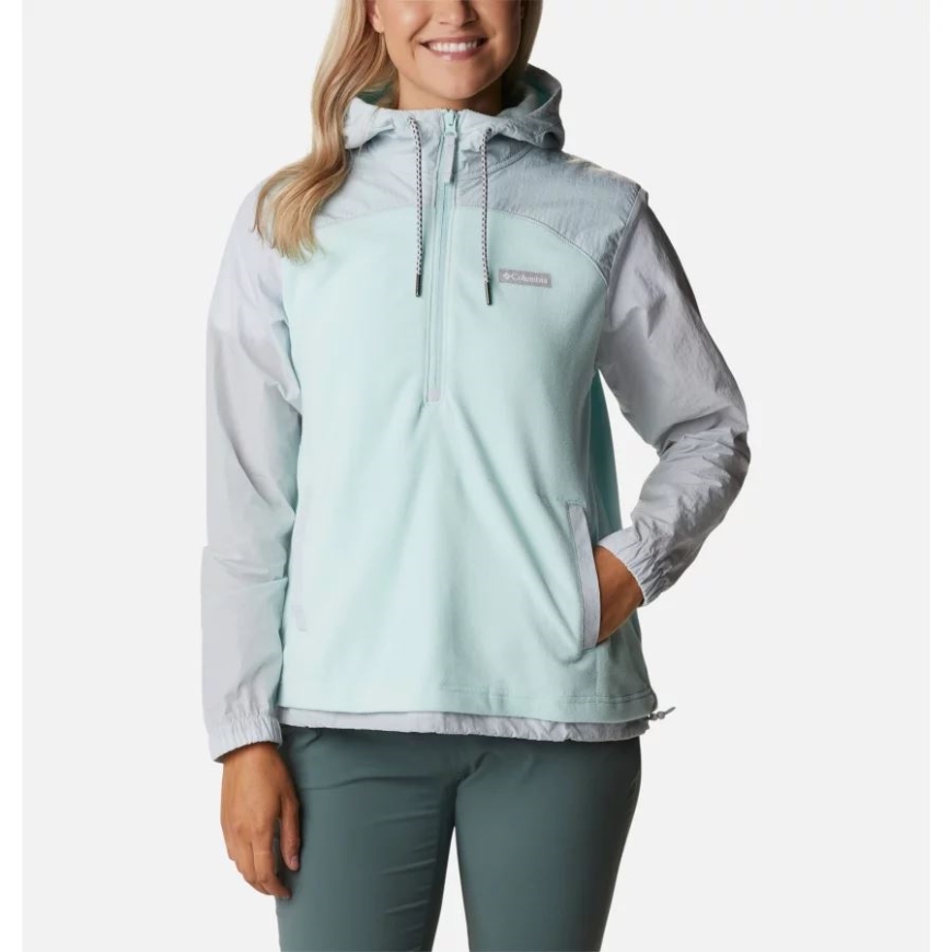 コロンビア レディース アリ ピーク オーバーレイ フード付きフリース アイシー モーン/シーラス グレー