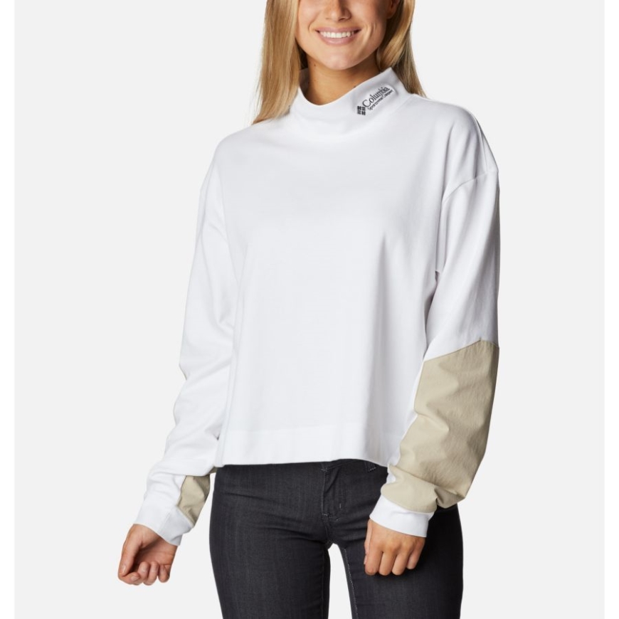 コロンビア レディース バリスティック リッジ ハイネック ロングスリーブ Tシャツ ホワイト