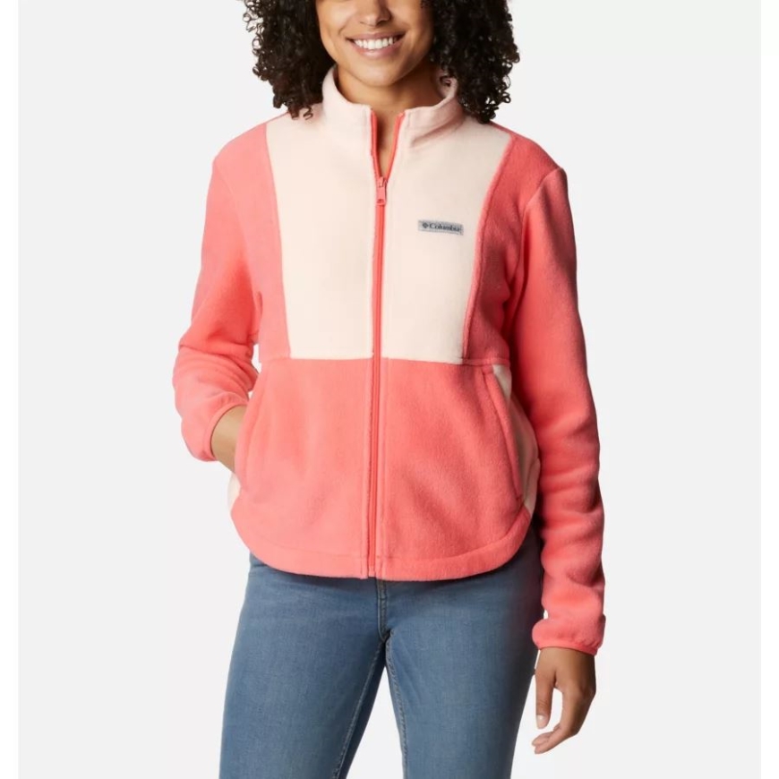 コロンビア レディース ベントン スプリングス カラーブロック フルジップ フリース ジャケット ブラッシュ ピンク/ピーチ ブロッサム