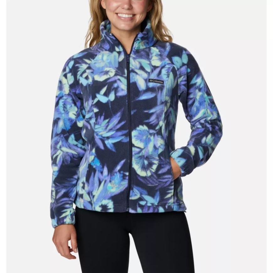 コロンビア レディース ベントン スプリングス プリント フルジップ フリース ジャケット 夜行性/藤