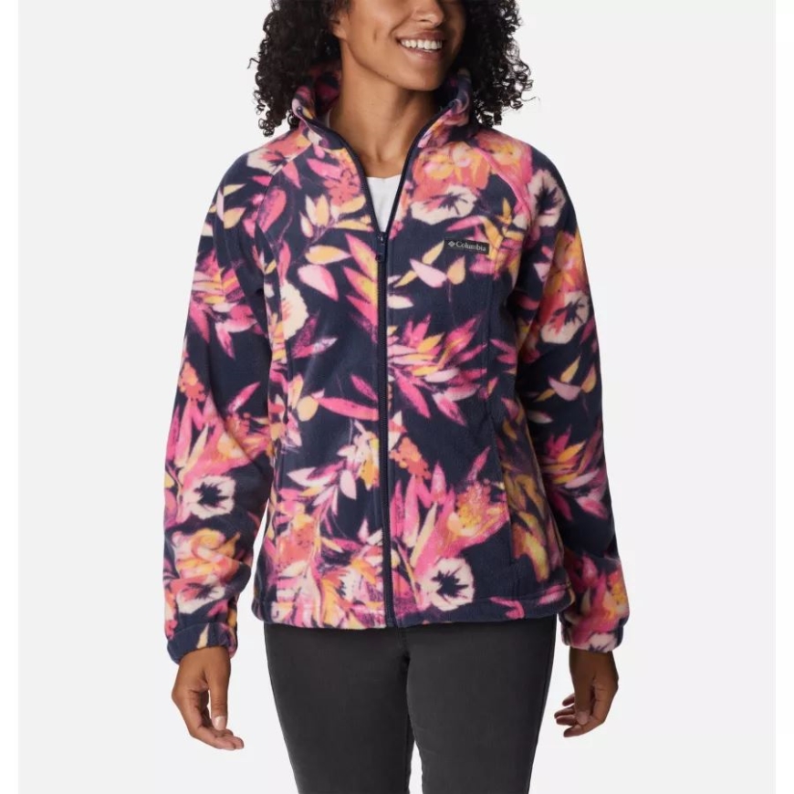 コロンビア レディース ベントン スプリングス プリント フルジップ フリース ジャケット ワイルド ゼラニウム/ウィスタリアン