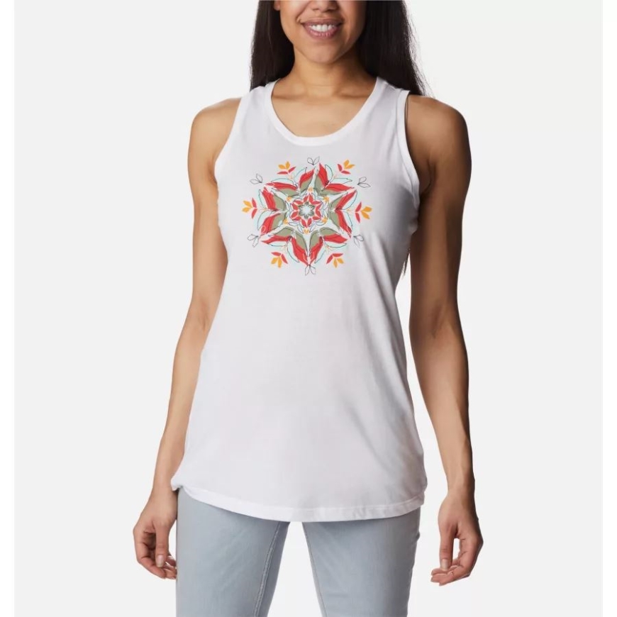 コロンビア レディース ブラフ メサ タンク ホワイト/フローラル ランドスケープ
