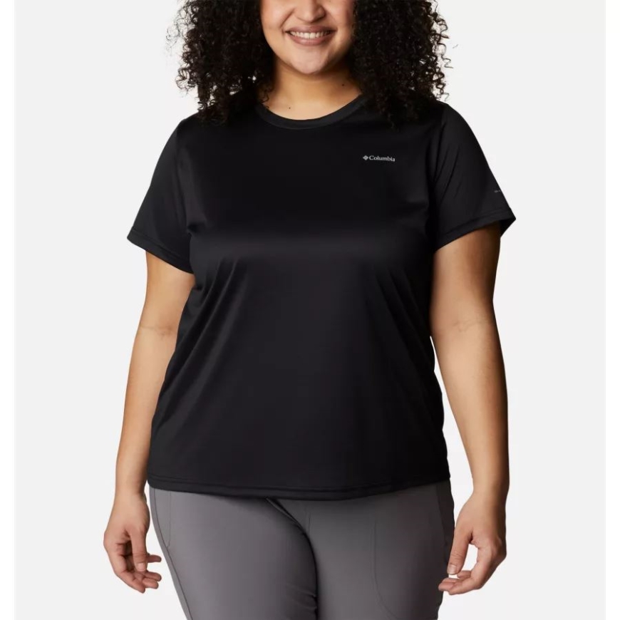 コロンビア レディース コロンビア ハイク ショートスリーブ クルーシャツ プラスサイズ ブラック