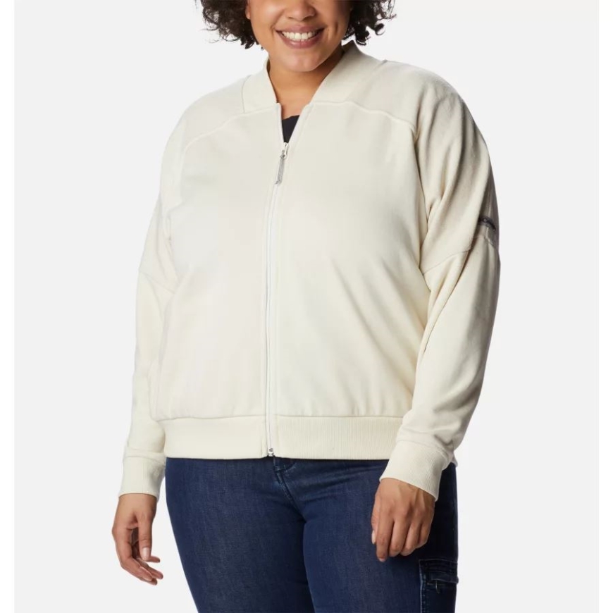 コロンビア レディース コロンビア ロッジ フレンチ テリー​​ フルジップ ジャケット プラスサイズ チョーク